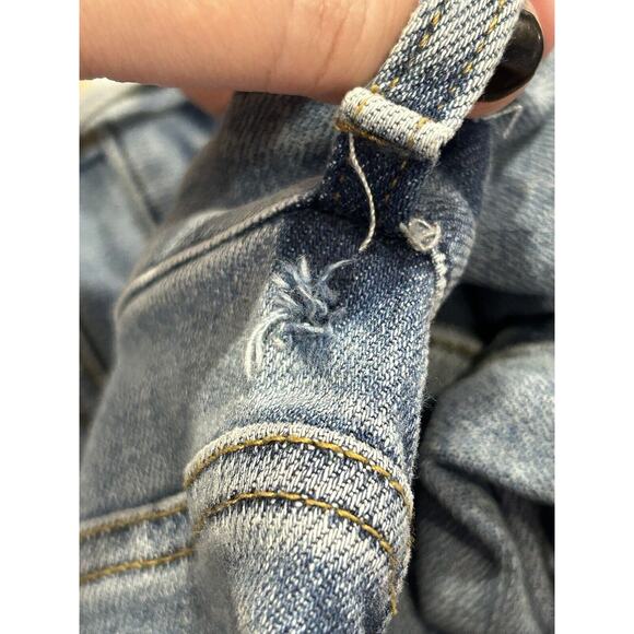 SER.O.YA Womens Size Small Blue Fallon Denim Flare Jumpsuit Split Raw Hem NWT - Picture 15 of 16